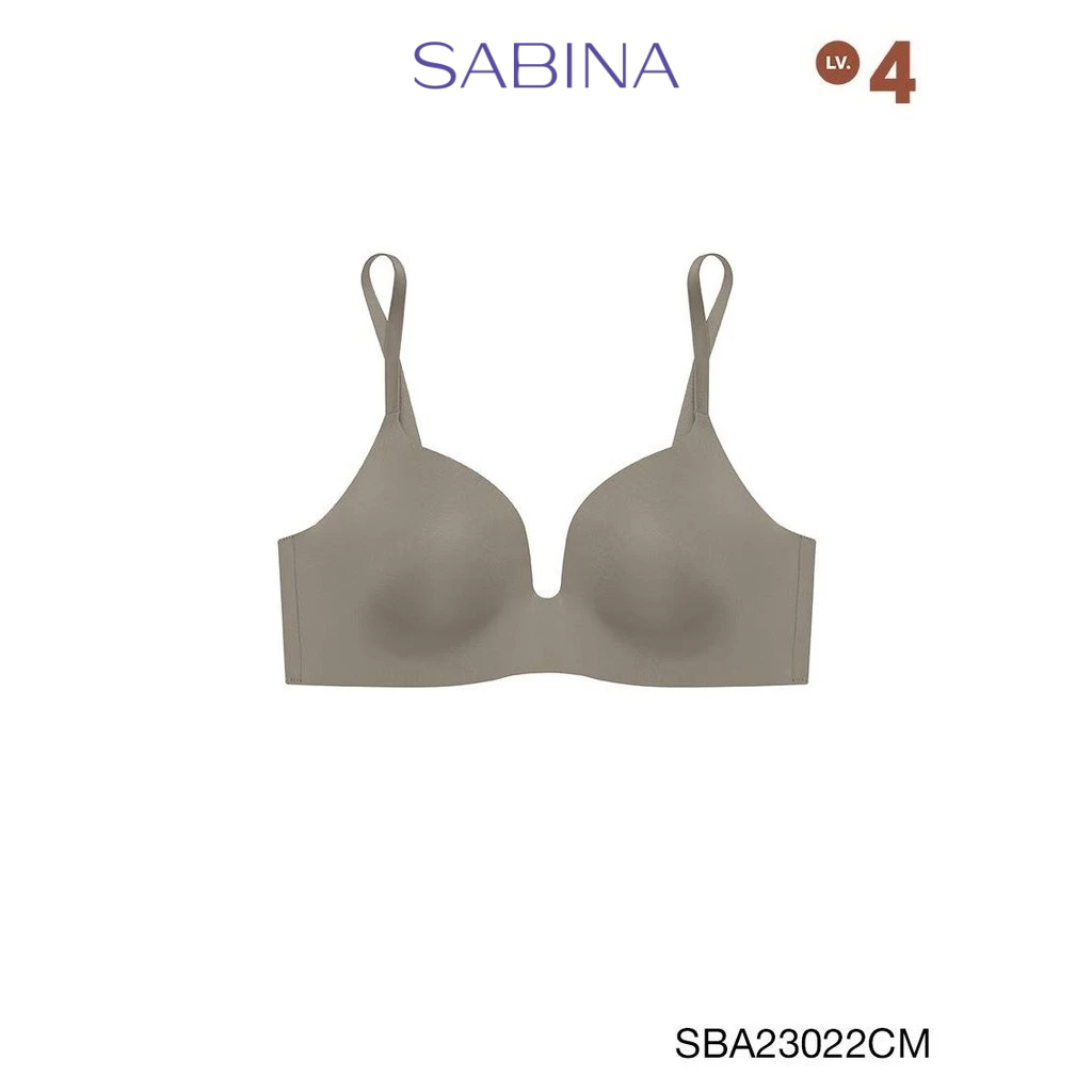 Sabina เสื้อชั้นใน Invisible Wire (ไม่มีโครง) Seamless Fit รุ่น Doomm Doomm  รหัส SBA23022CM สีช็อคโกแลต