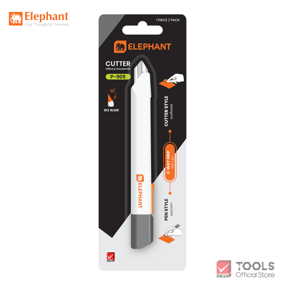 ตราช้าง คัตเตอร์ มีดคัตเตอร์ 9 มม. รุ่น P-905 จำนวน 1 ชิ้น