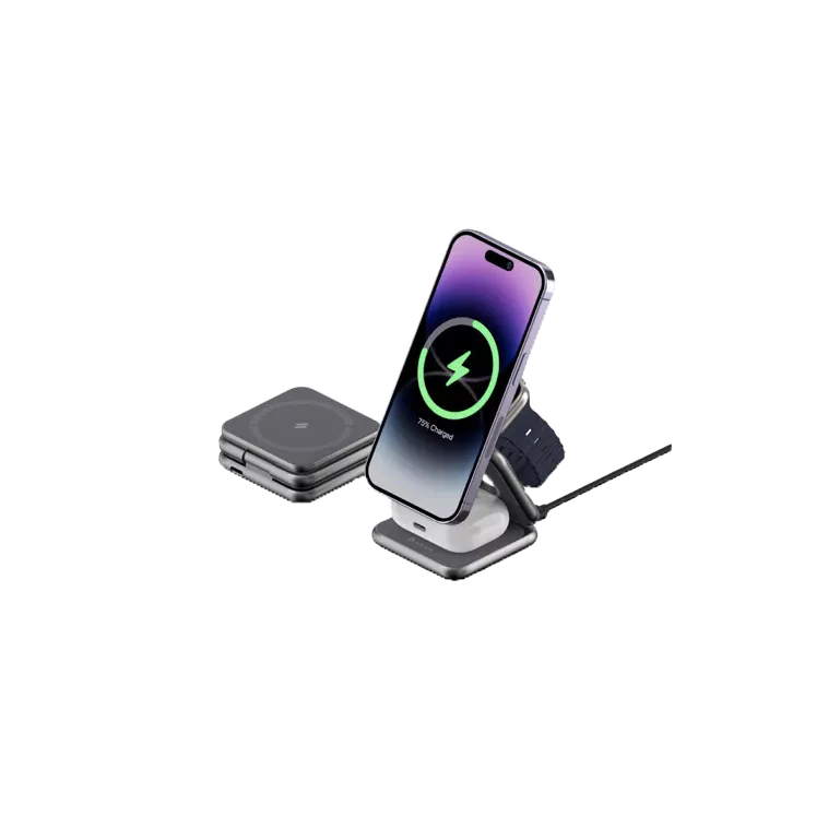 ADAM ELEMENTS แท่นชาร์จไร้สายแบบแม่เหล็ก Mag 3 แบบ 3 in 1 พับได้ By Dotlife