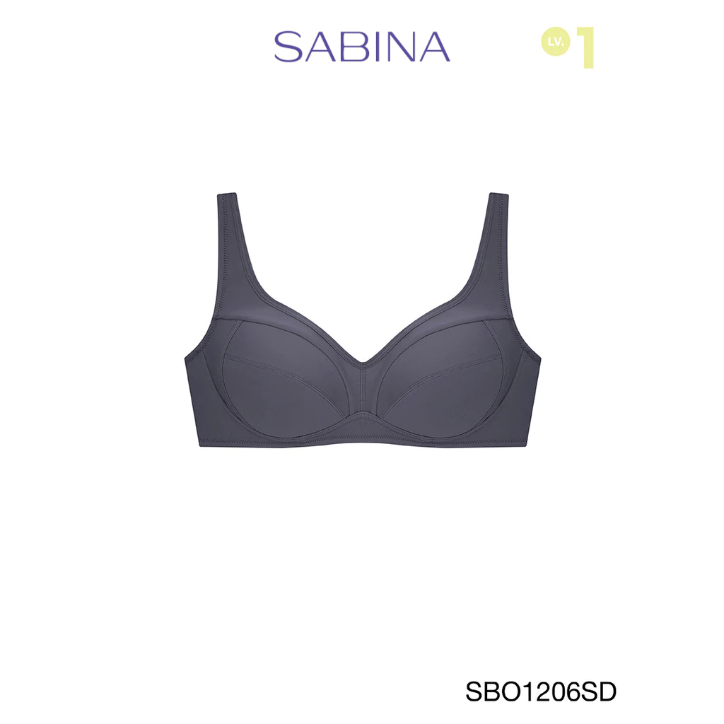 Sabina Function Bra Level 1 เสื้อชั้นใน  ไร้โครง รหัส SBO1206SD - สีเทาเข้ม