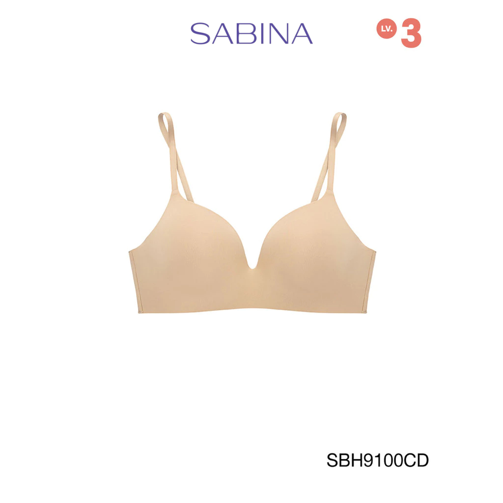 Sabina Soft Doomm Level 3 เสื้อชั้นใน ไร้ตะเข็บ  ไร้โครง รหัส SBH9100CD - สีเนื้อเข้ม