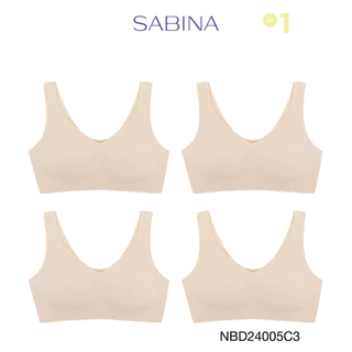 Sabina เสื้อชั้นใน (Set 4 ชิ้น) [Online Exclusive] Perfect Bra Level 1 ไร้ตะเข็บ ไร้โครง รหัส NBD24005C3 - สีเนื้อเข้ม