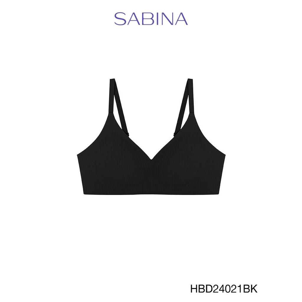 Sabina Habpy Perfect Bra Level 1 เสื้อชั้นใน ไร้ตะเข็บ ไร้โครง รหัส HBD24021BK - สีดำ