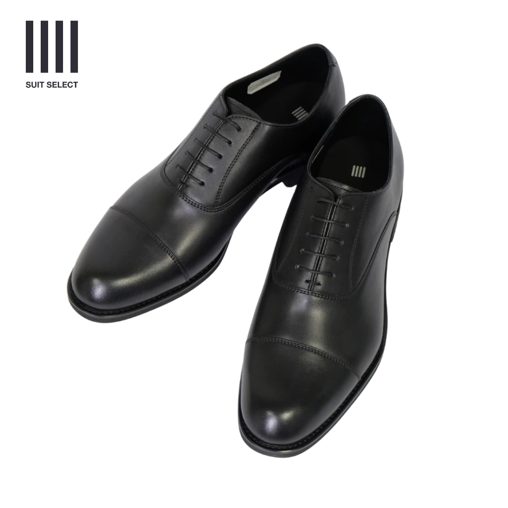 SUIT SELECT X REGAL Straight Tip Shoes (Black) รองเท้าหนังสีดำ  รุ่น T02N-BL