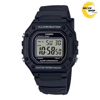 CASIO นาฬิกาข้อมือดิจิตอล รุ่น W-218H-1AV วัสดุเรซิ่น สีดำ ค…