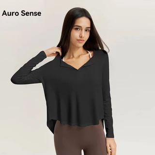 Auro Sense เสื้อ เสื้อยืด เสื้อแขนยาว ออกกำลังกาย แบบหลวม สำหรับ ผู้หญิง เหมาะสำหรับ ฟิตเนส โยคะ การออกกำลังกาย ห้องมีแ