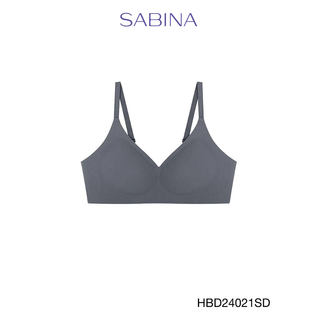 Sabina Habpy Perfect Bra Level 1 เสื้อชั้นใน ไร้ตะเข็บ ไร้โครง รหัส HBD24021SD - สีเทาเข้ม