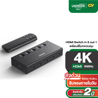 UGREEN รุ่น CM568 HDMI Switch 5 in 1 รองรับ 4K ที่ 60Hz HDMI…