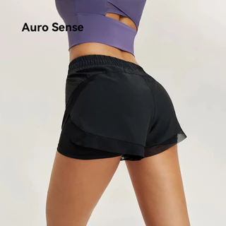 Auro Sense กางเกงขาสั้นออกกำลังกาย แบบหลวม มีซับใน ยืดหยุ่น กันโป๊ มีช่องข้าง เหมาะสำหรับ วิ่ง และฟิตเนส
