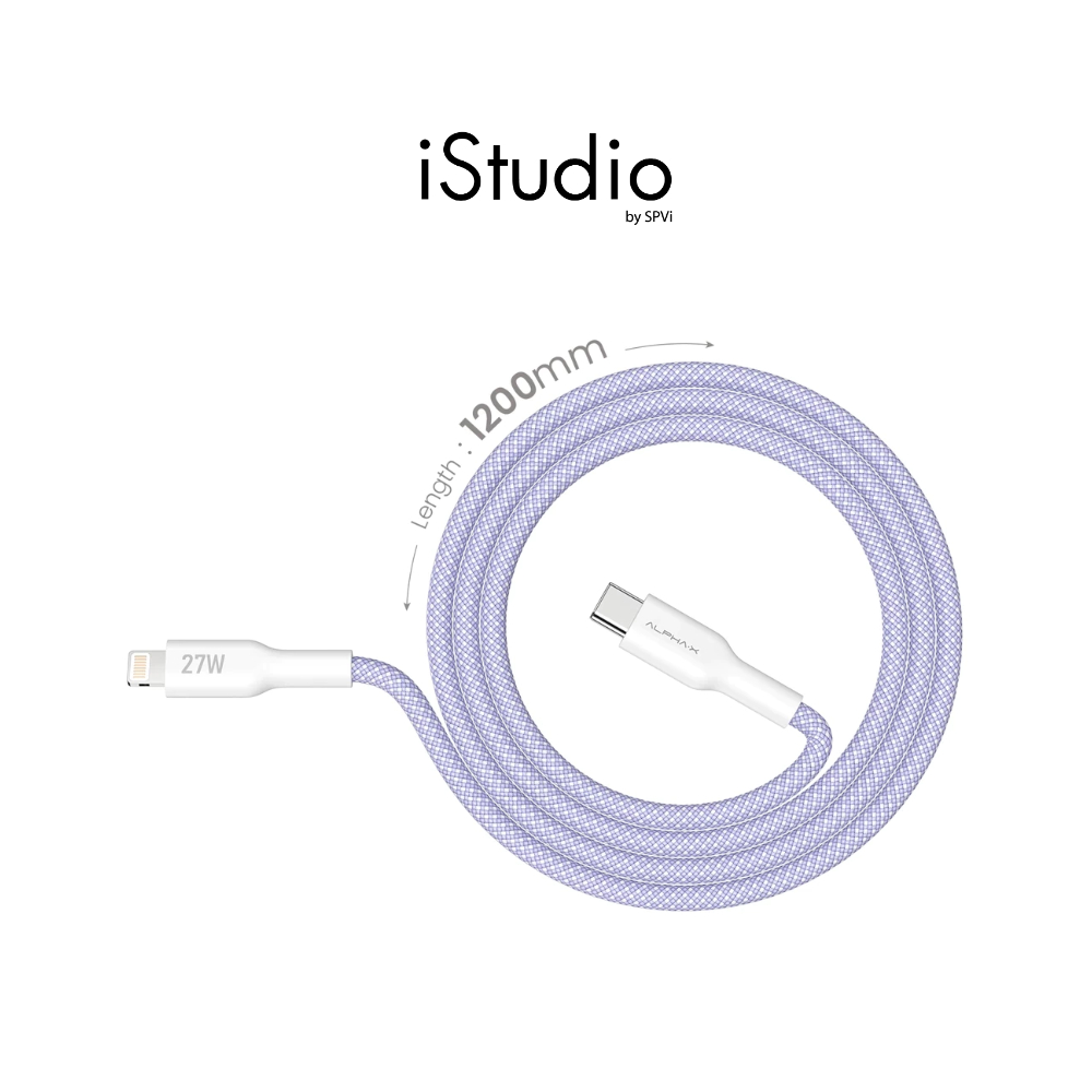ALPHA.X สายชาร์จ USB-C to Lightning Cable 1.2M Purple (ALUSB-CL2)