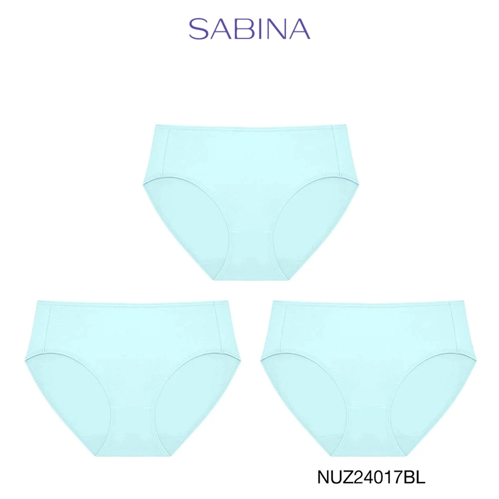 Sabina กางเกงชั้นใน (Set 3 ชิ้น) [Online Exclusive] กางเกงในทรงเอวสูงปานกลาง รหัส NUZ24017BL - สีฟ้า