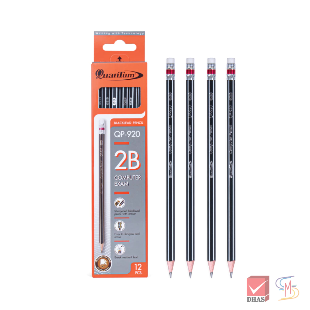 Quantum ควอนตั้ม ดินสอ ดินสอดำ 2B QP920 จำนวน 12 แท่ง