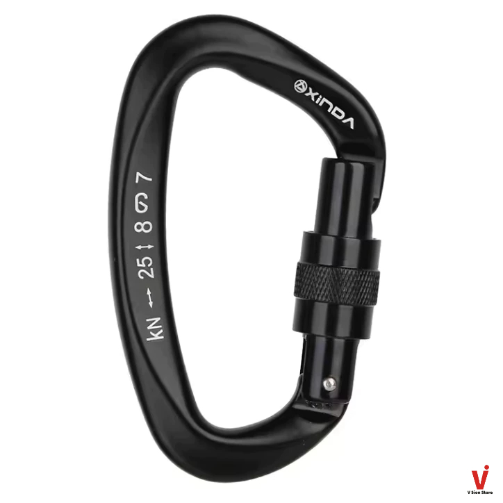 พร้อมส่ง Xinda 25KN D-shape Professional Carabiner Screw Locking Gate Carabiner - รูปที่ 5