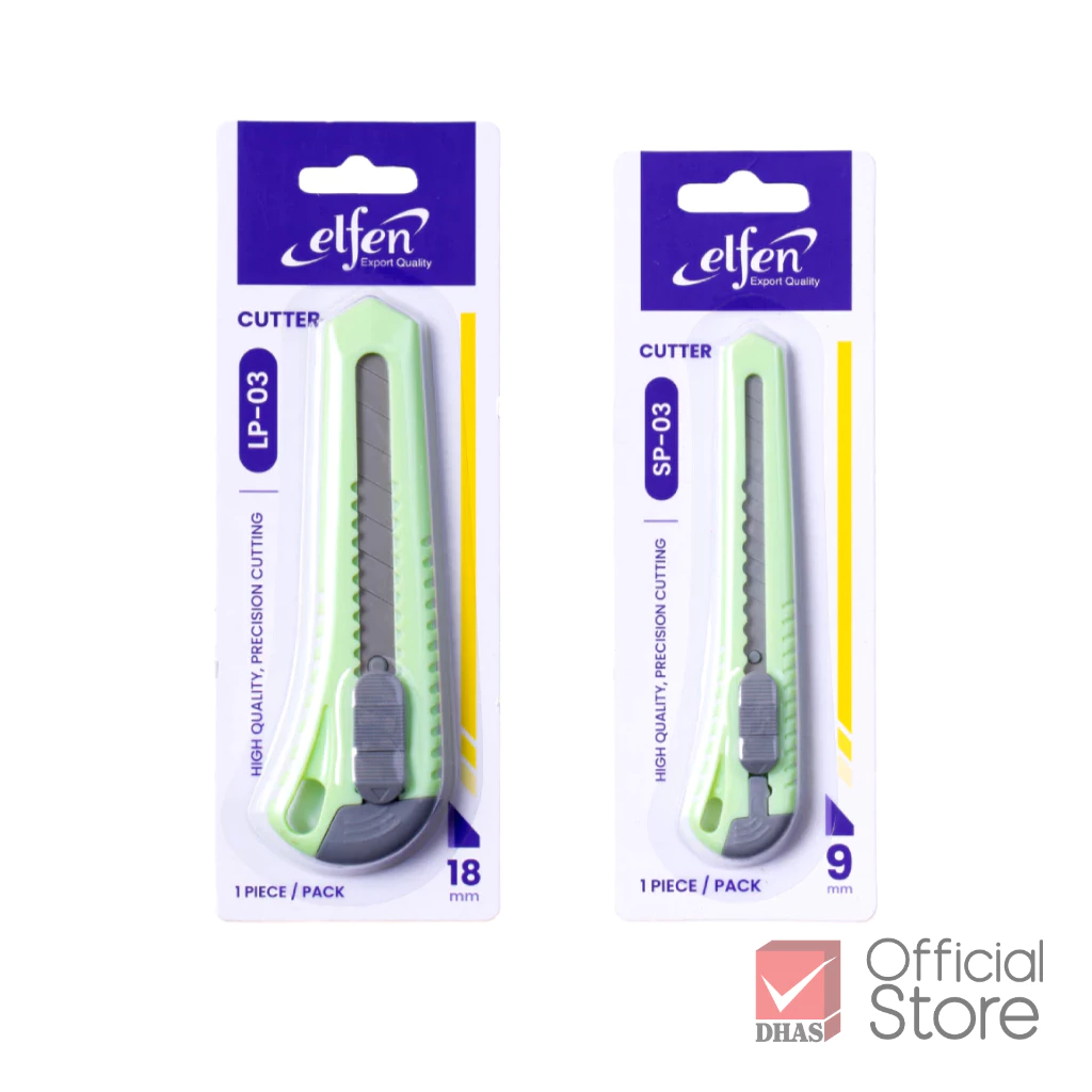 Elfen คัตเตอร์ มีดคัตเตอร์ รุ่น SP-03 9 มม. และ รุ่น LP-03 18 มม. จำนวน 1 อัน