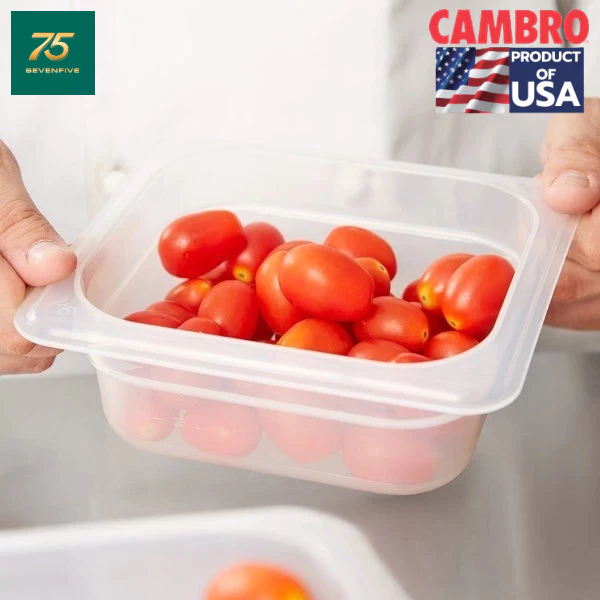 CAMBRO กล่องเก็บวัตถุดิบพลาสติกPP Food Grade ทนร้อน-เย็น กล่องใส่อาหาร กล่องถนอมอาหาร GN1/6 (17.6x16.2ซม.) CAM1-6