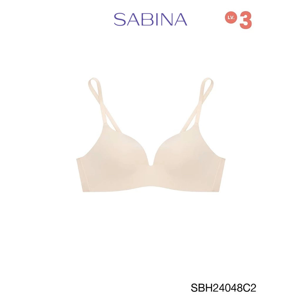 Sabina Soft Doomm Level 3 เสื้อชั้นใน ไร้ตะเข็บ  ไร้โครง รหัส SBH24048C2 - สีเนื้ออ่อน