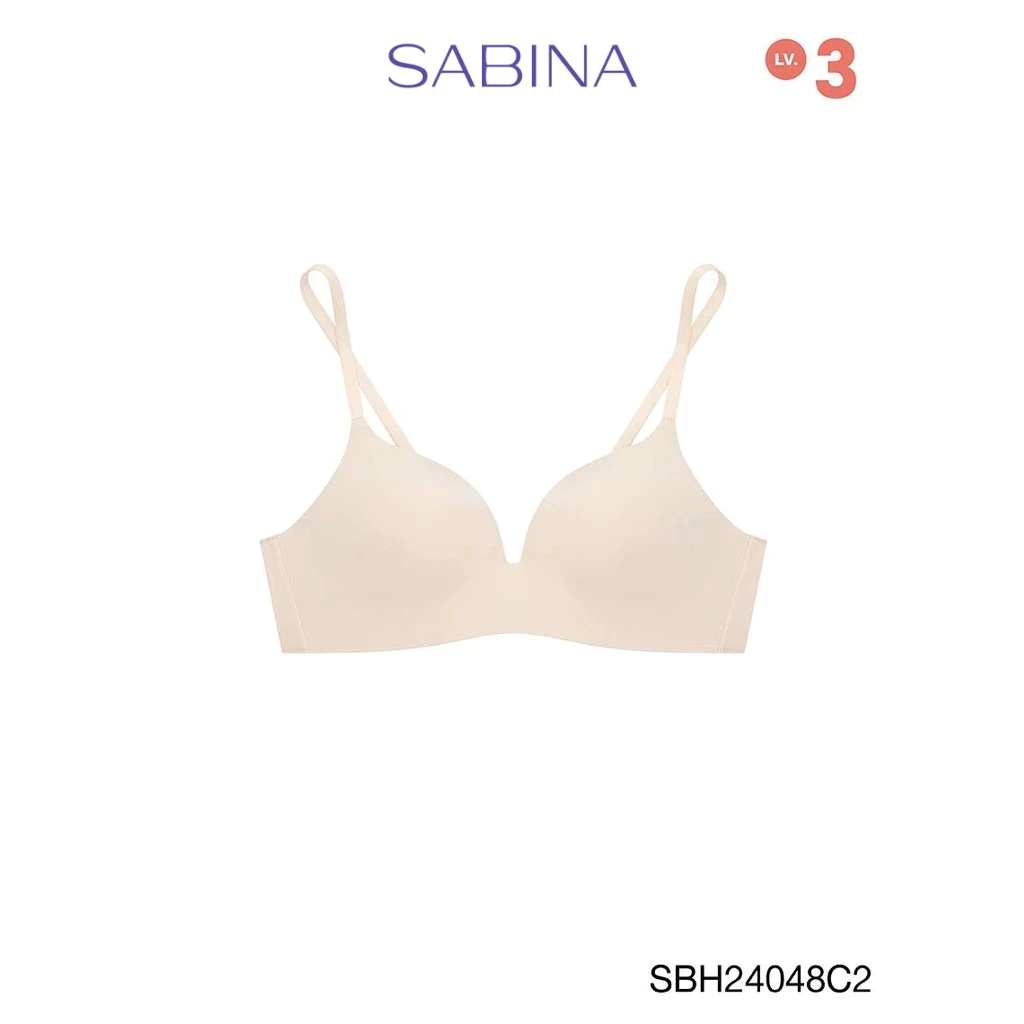 Sabina Soft Doomm Level 3 เสื้อชั้นใน ไร้ตะเข็บ ไร้โครง รหัส SBH24048C2 - สีเนื้ออ่อน