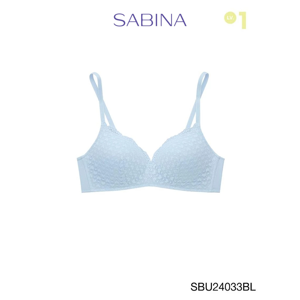 Sabina Pretty Perfect Level 1 เสื้อชั้นใน  ไร้โครง รหัส SBU24033BL - สีฟ้า