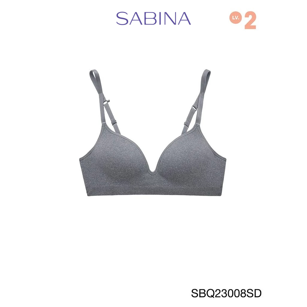 Sabina Twenty Five Level 2 เสื้อชั้นใน  ไร้โครง รหัส SBQ23008SD - สีเทาเข้ม
