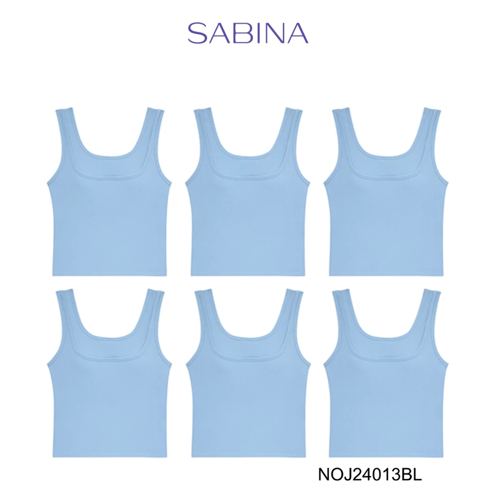 Sabina Bra Tops (Set 6 ชิ้น) [Online Exclusive] Loungewear เสื้อกล้าม รหัส NOJ24013BL - สีฟ้า