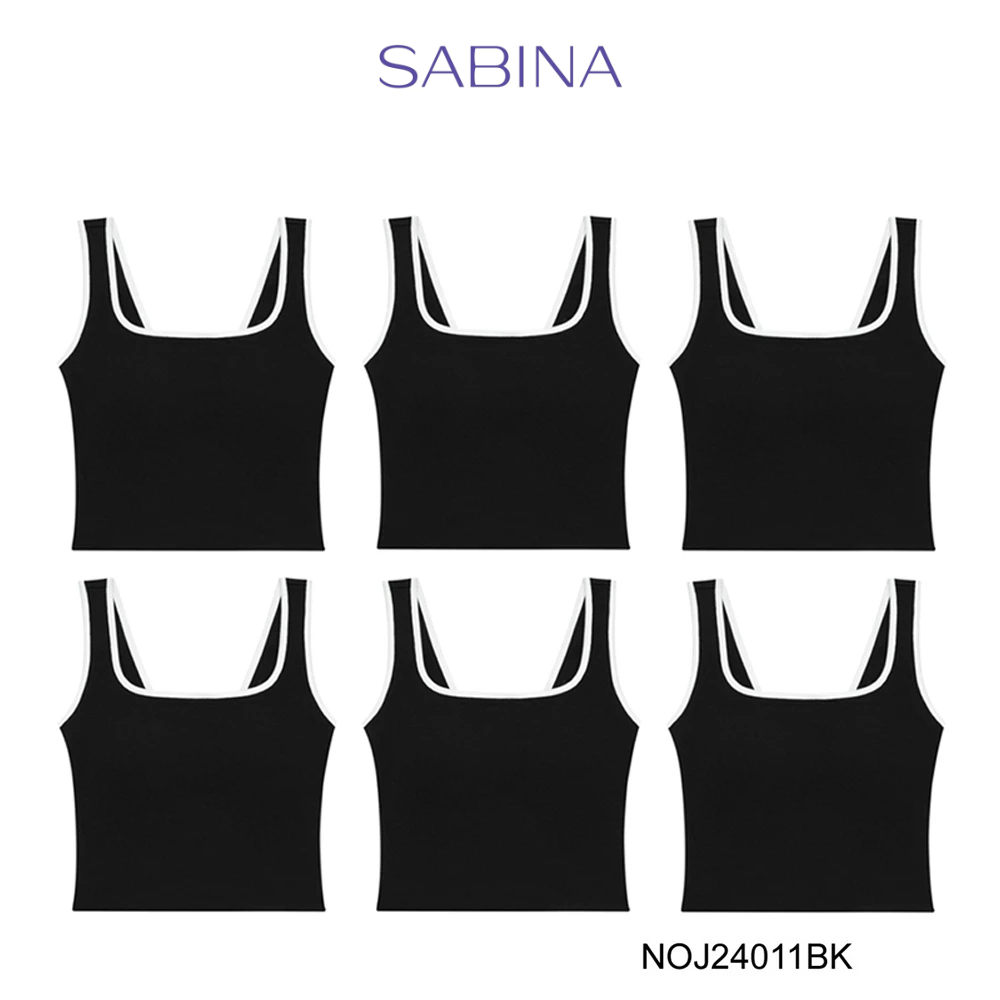 Sabina Bra Tops (Set 6 ชิ้น) [Online Exclusive] Loungewear เสื้อกล้าม รหัส NOJ24011BK - สีดำ