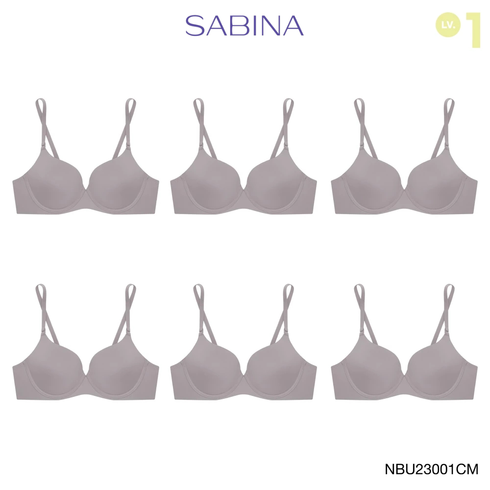 [Online Exclusive] Sabina เสื้อชั้นใน (Set 6 ชิ้น) มีโครง รุ่น Pretty Perfect รหัส NBU23001CM สีช็อค