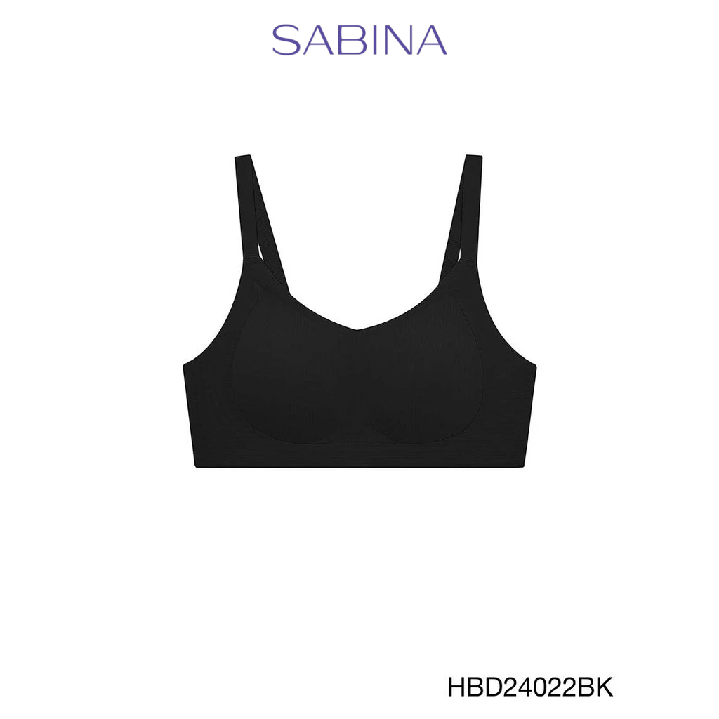Sabina Habpy Perfect Bra Level 1 เสื้อชั้นใน ไร้ตะเข็บ ไร้โครง รหัส HBD24022BK - สีดำ