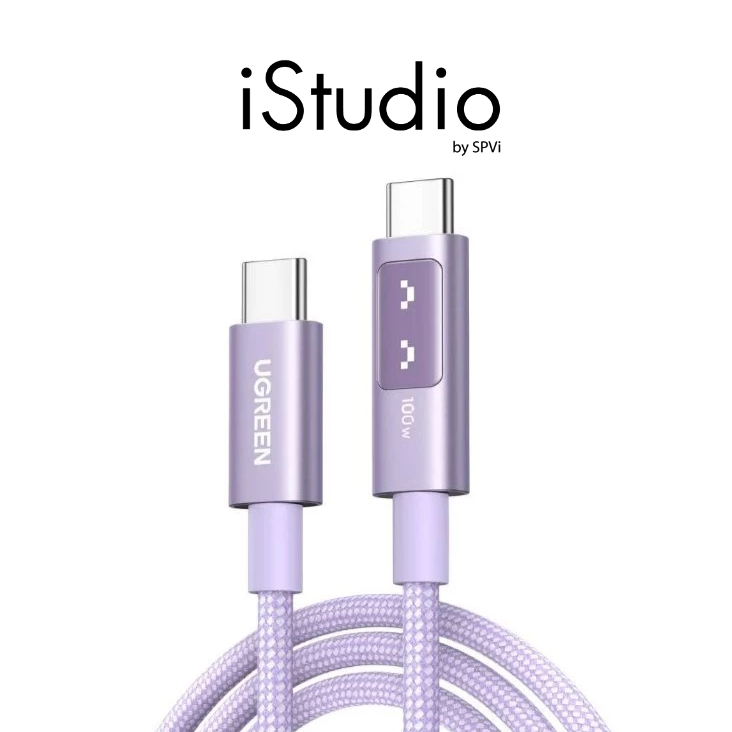 Ugreen สายชาร์จ USB-C to USB-C Cable Nylon 100W [1M / 2M] Robot Purple