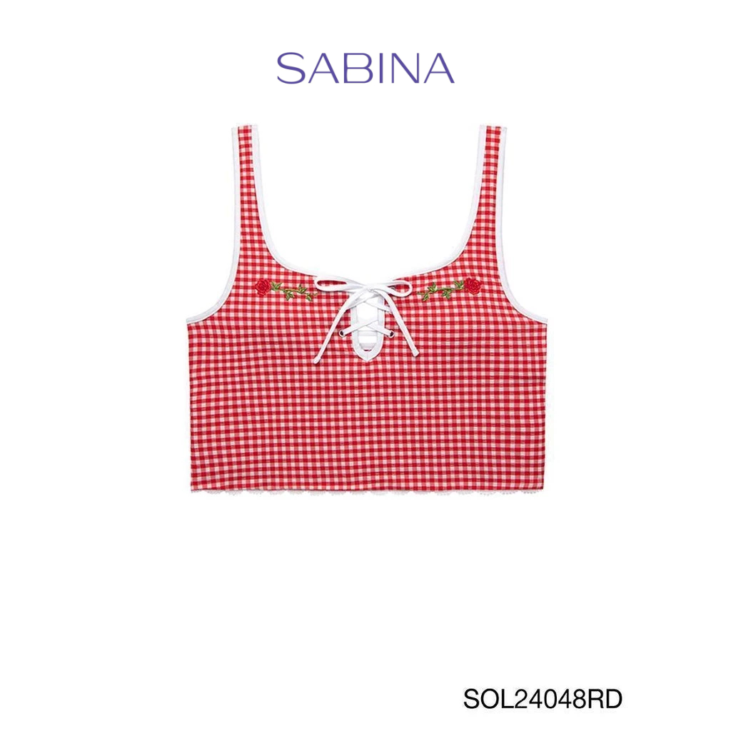 Sabina x Aprilpoolday เสื้อว่ายน้ำ Camille รหัส SOL24048RD - สีแดงเข้ม
