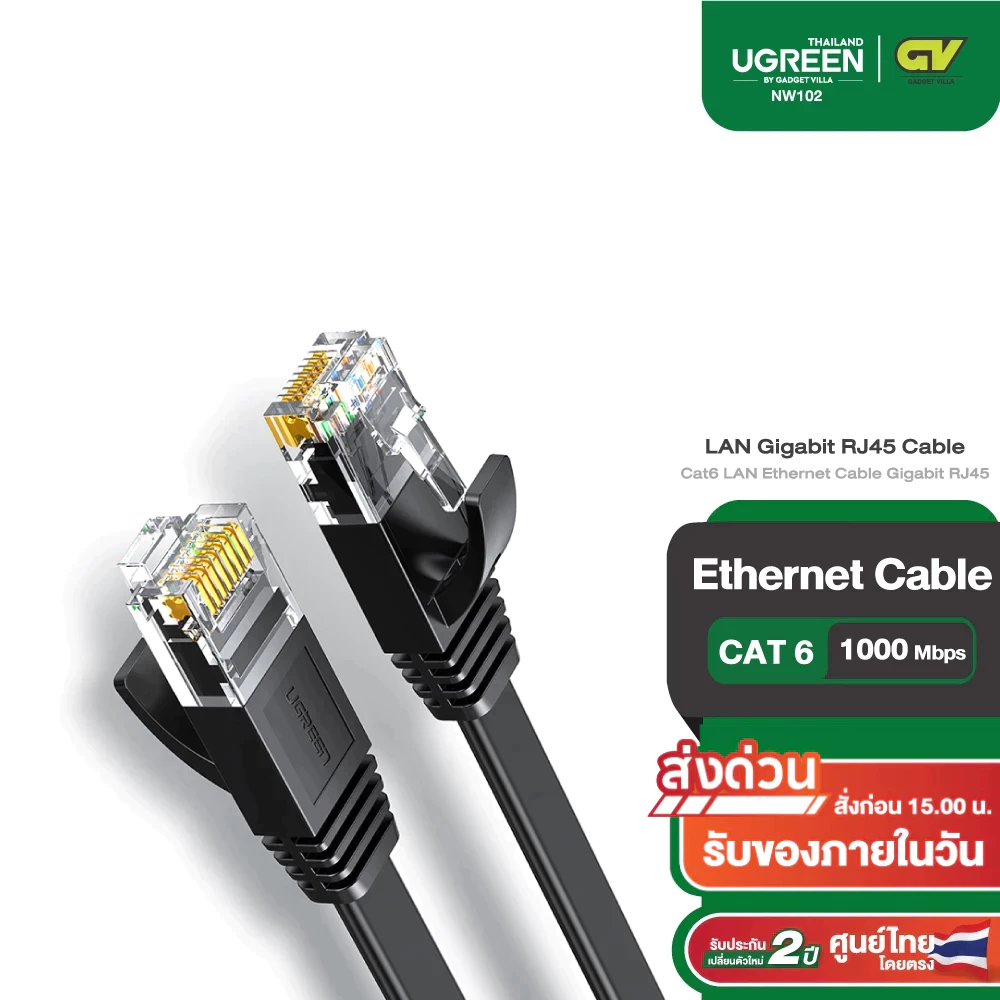 UGREEN สายแลน Cat6 Ethernet Patch Cable Gbs RJ45 Network Wire Lan Cable Plug Connector