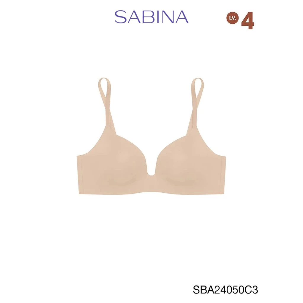 Sabina Doomm Doomm Level 4 เสื้อชั้นใน ไร้ตะเข็บ ไร้โครง รหัส SBA24050C3 - สีเนื้อเข้ม