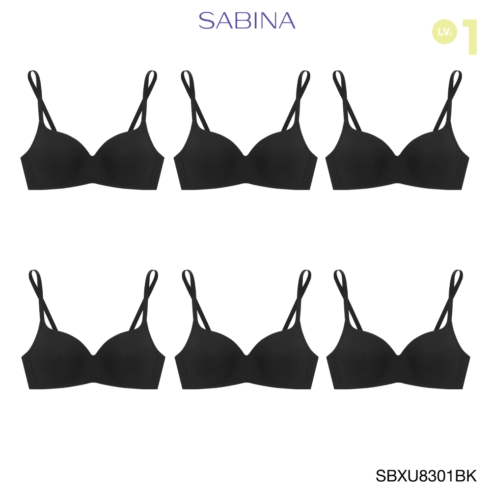 Sabina เสื้อชั้นใน (Set 6 ชิ้น) เสื้อชั้นใน Invisible Wire (ไร้โครง) รุ่น Pretty Perfect รหัส SBXU83