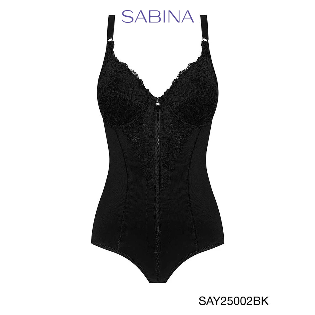 Sabina บอดี้สูทกระชับสัดส่วน มีโครง Strong Support รหัส SAY25002BK - สีดำ