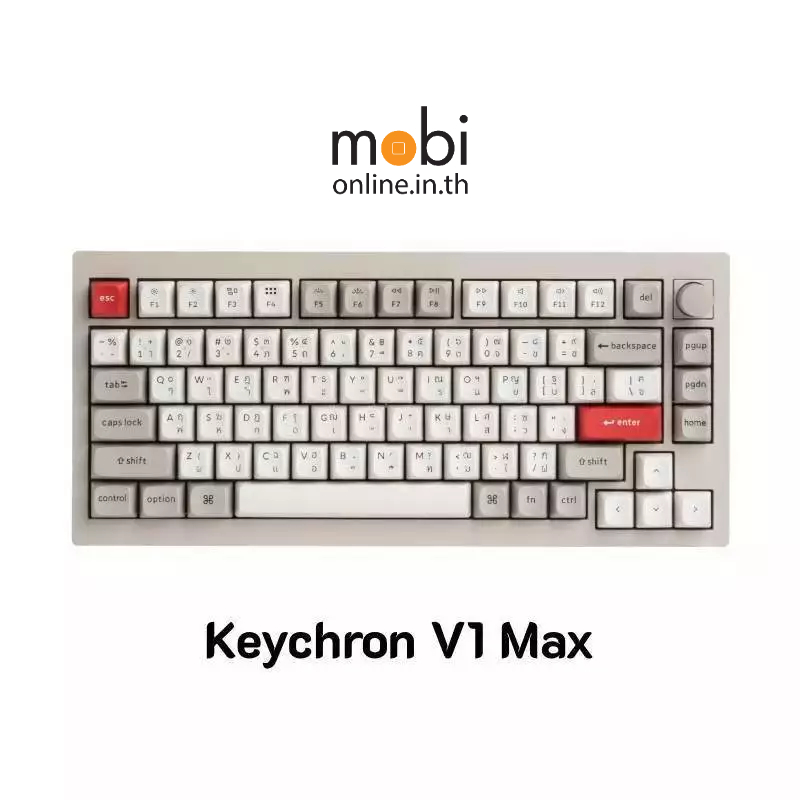 คีย์บอร์ด Keychron V1 Max QMK/VIA Wireless Custom Mechanical Keyboard Retro ขนาด 75% - TH / EN