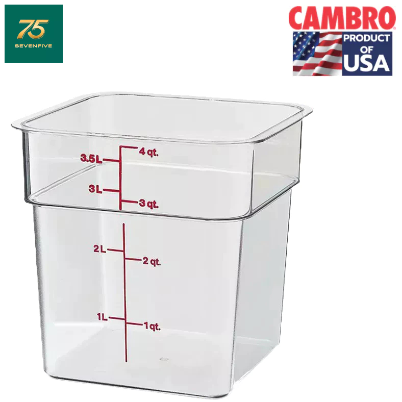 CAMBRO กล่องถนอมอาหาร กล่องเก็บวัตถุดิบ กล่องทนความร้อนสี่เหลี่ยม โพลีคาร์บอนเนต 12,18,22 SFSPROCW-135