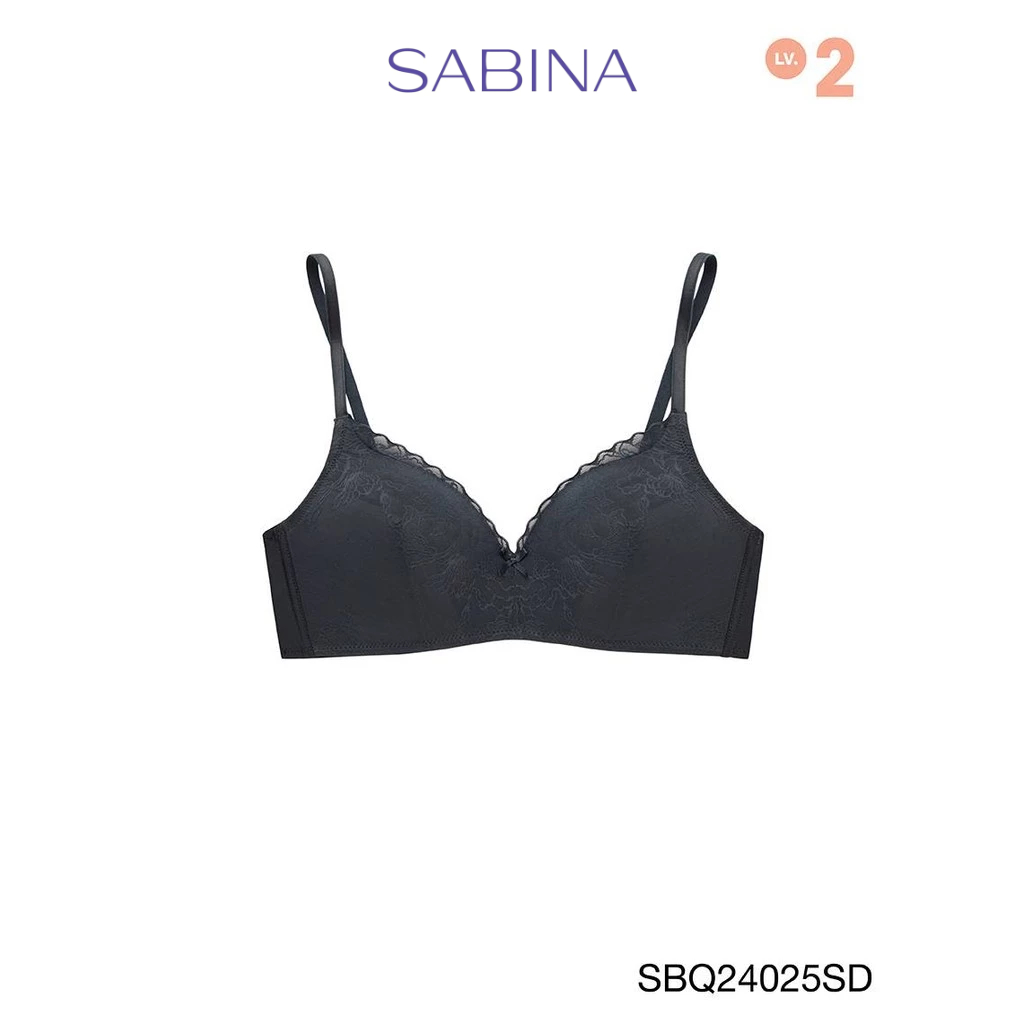 Sabina Twenty Five Level 2 เสื้อชั้นใน  ไร้โครง รหัส SBQ24025SD - สีเทาเข้ม