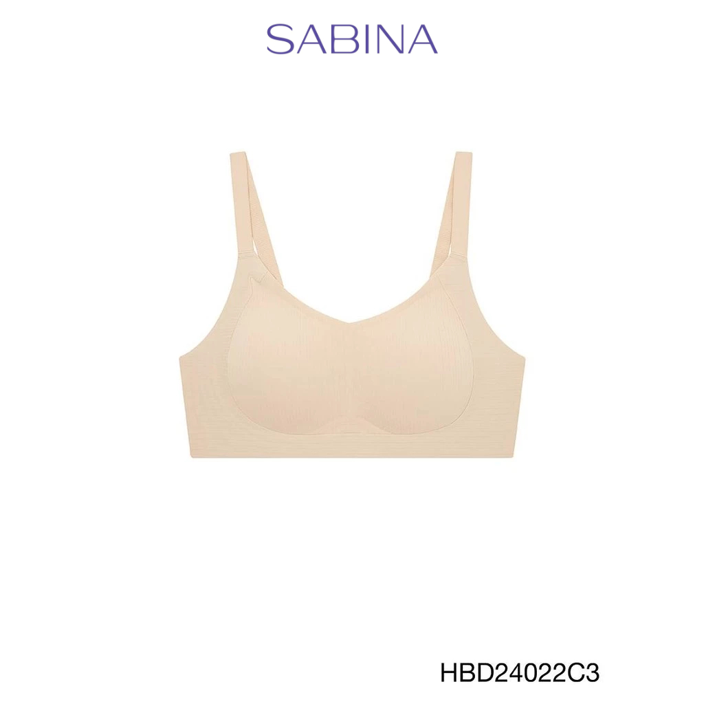 Sabina Habpy Perfect Bra Level 1 เสื้อชั้นใน ไร้ตะเข็บ ไร้โครง รหัส HBD24022C3 - สีเนื้อเข้ม