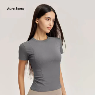 Auro Sense เสื้อออกกำลังกาย สำหรับ ผู้หญิง ผ้ายืดสูง แห้งไว ระบายเหงื่อ ทรงเข้ารูป เหมาะสำหรับ โยคะ วิ่ง ฟิตเนส