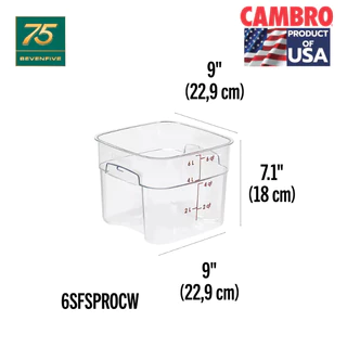 CAMBRO กล่องถนอมอาหารมีที่จับมีสเกลทนความร้อน โพลีคาร์บอนเนต รุ่น Fresh PRO