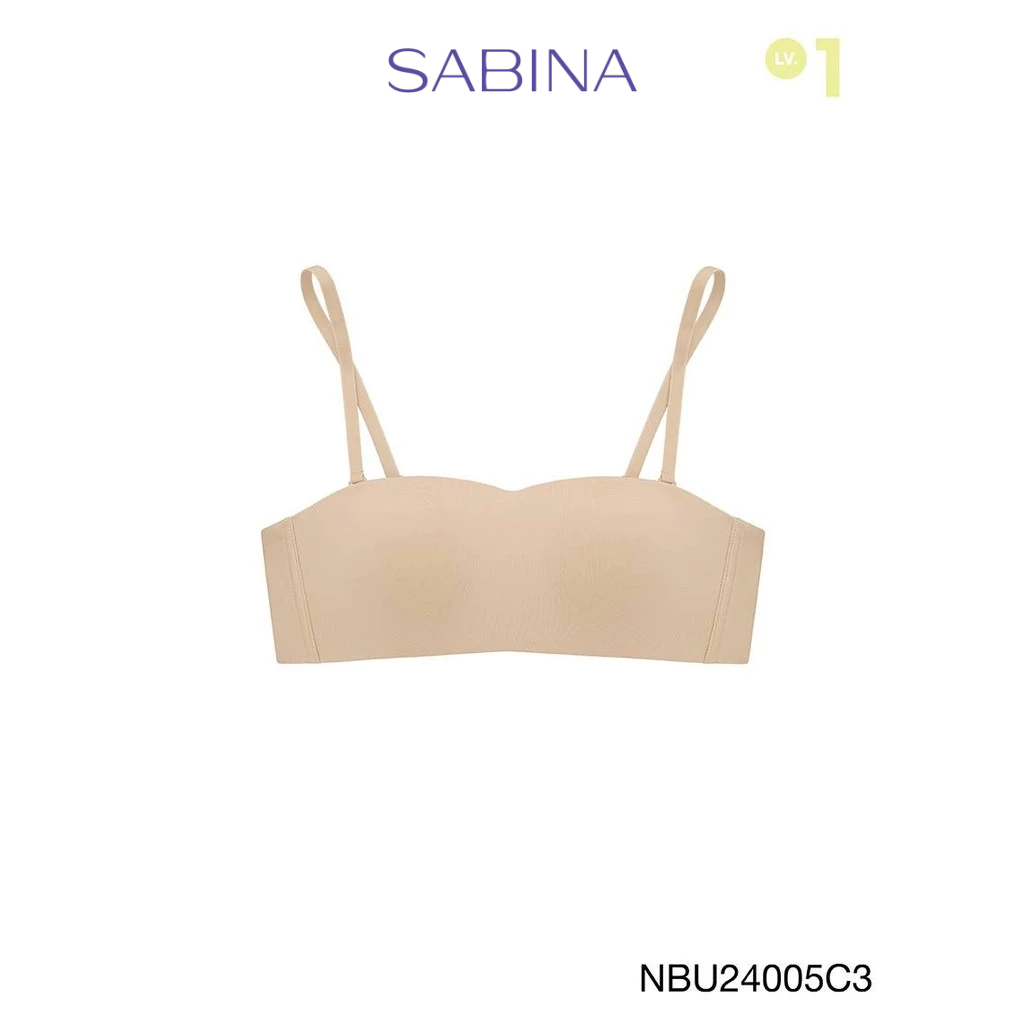 [Online Exclusive]  Sabina Pretty Perfect Level 1 เสื้อชั้นใน ไร้ตะเข็บ  ไร้โครง รหัส NBU24005C3 - สีเนื้อเข้ม