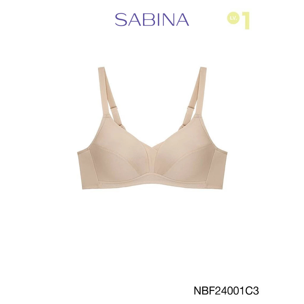 [Online Exclusive]  Sabina Forever Young Level 1 เสื้อชั้นใน ไร้โครง รหัส NBF24001C3 - สีเนื้อเข้ม