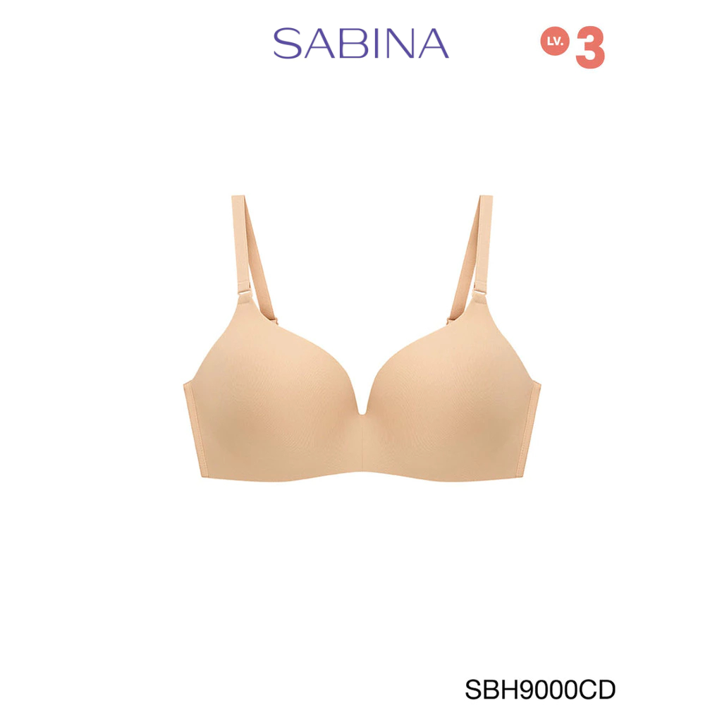 Sabina Soft Doomm Level 3 เสื้อชั้นใน ไร้ตะเข็บ  ไร้โครง รหัส SBH9000CD - สีเนื้อเข้ม
