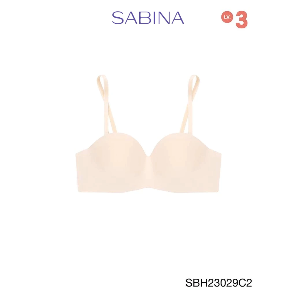 Sabina Soft Doomm Level 3 เสื้อชั้นใน เกาะอก ไร้โครง รหัส SBH23029C2 - สีเนื้ออ่อน