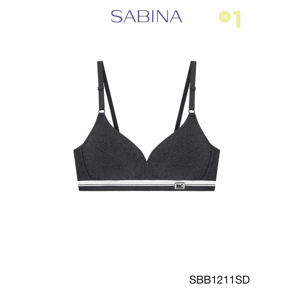 Sabina Sbn Sport Level 1 เสื้อชั้นใน  ไร้โครง รหัส SBB1211SD - สีเทาเข้ม
