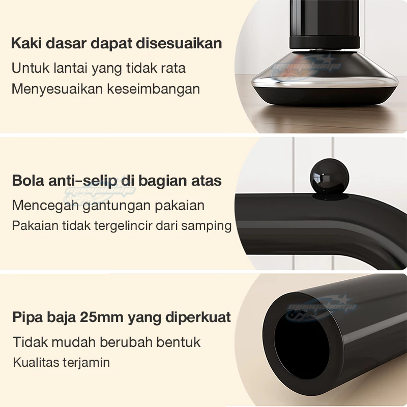 👍👍👍ราวตากผ้า ราวแขวนเสื้อผ้า โครงเหล็ก มัจุดกันลื่น ราวมินิมอล แขวนเสื้อผ้าขาย น้ำหนักเบาเคลื่อนไหวสะดวก - รูปที่ 5