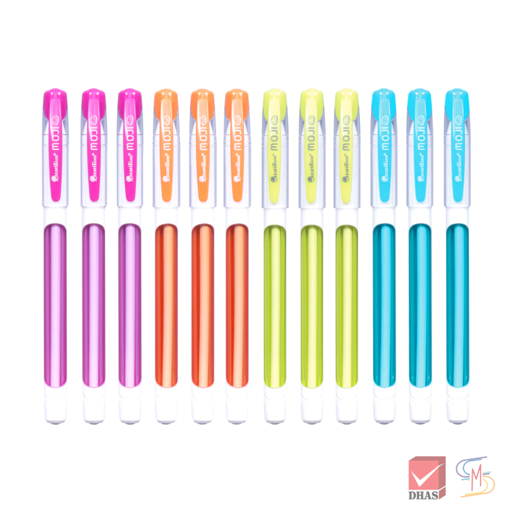 (แพ็ค12) Quantum ปากกา ปากกาลูกลื่น โมจิ 0.29 น้ำเงิน (คละสี) จำนวน 12 ด้าม