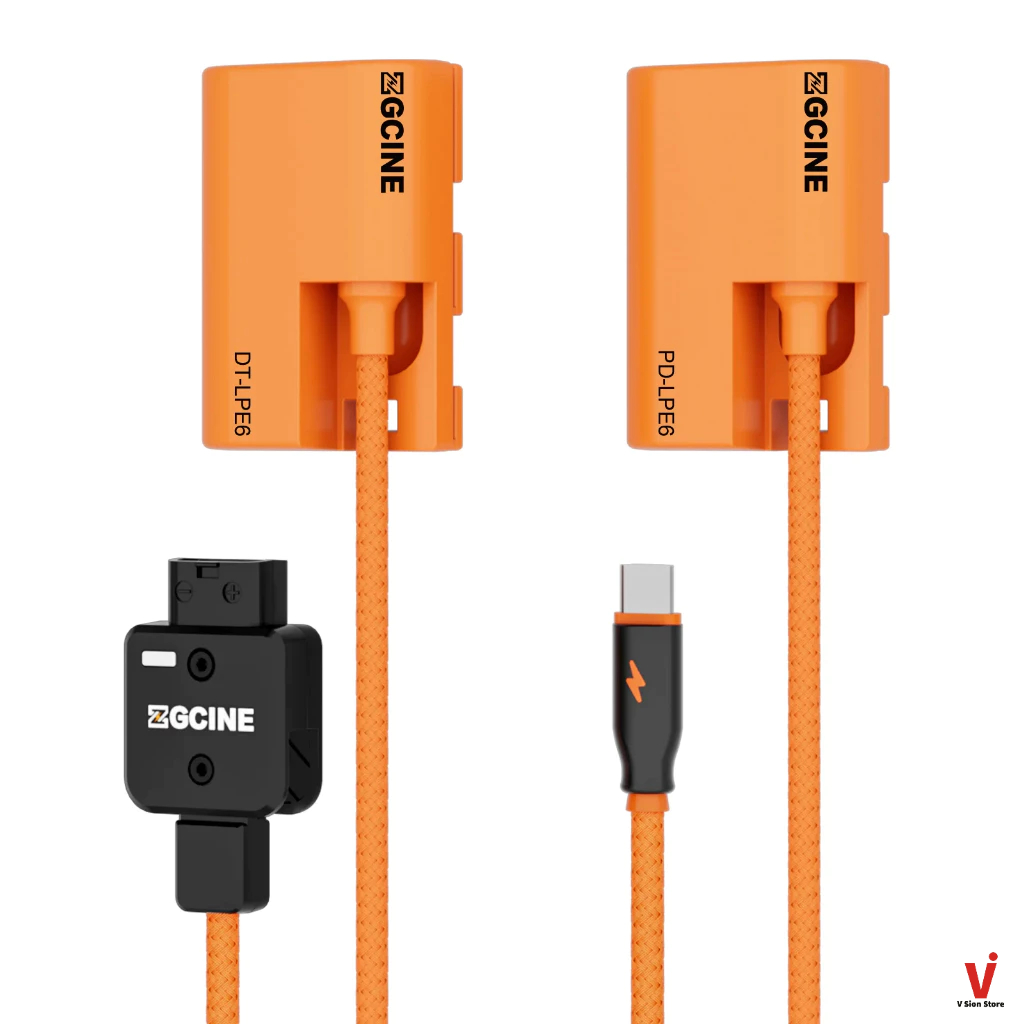 พร้อมส่ง ZGCINE LPE6 for Canon Dummy Battery Cable (braided wire)