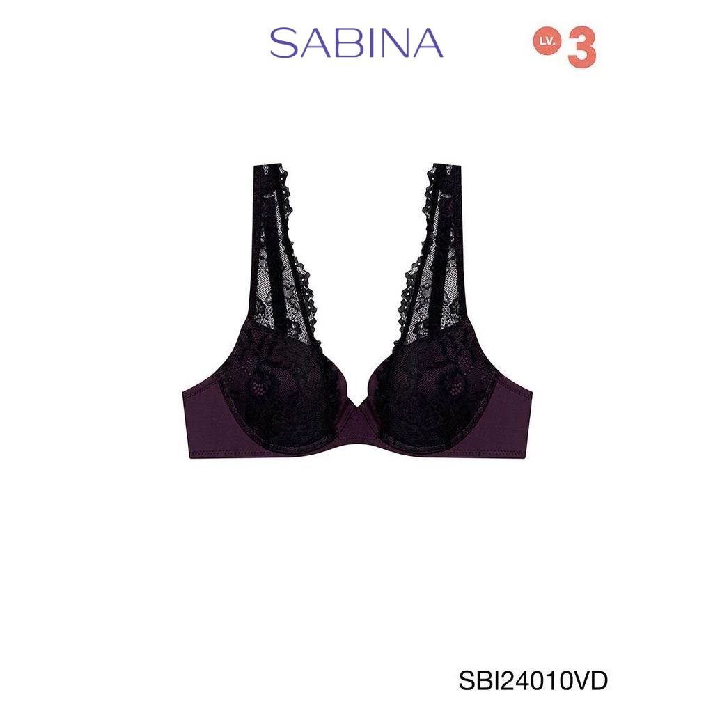 Sabina Modern V Level 3 เสื้อชั้นใน  มีโครง รหัส SBI24010VD - สีม่วงเข้ม