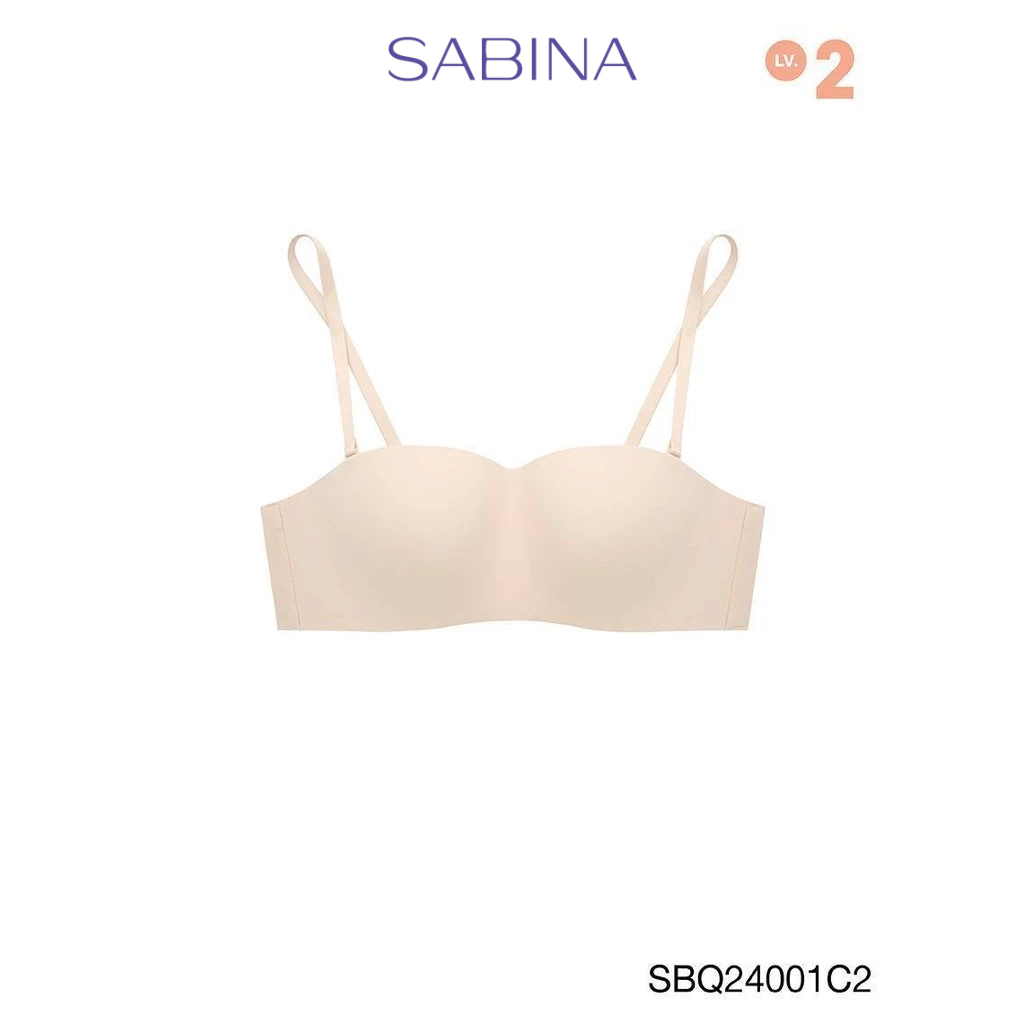 Sabina NEW BRALESS 2025 เสื้อชั้นในเกาะอก ไร้ตะเข็บ ไร้โครง รหัส SBQ24001C2 - สีเนื้ออ่อน
