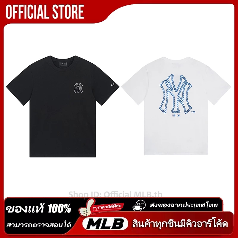 ของแท้ 💯Genuine👫Mega Logo Oversized-Fit T-Shirt MLB เสื้อยืดผู้หญิง/ผู้ชายBasic🎉หากไม่พึงพอใจสามารถคืนสินค้าได้